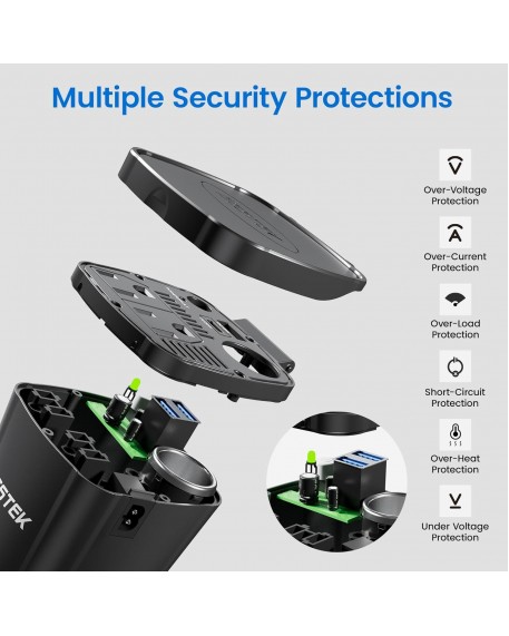 BESTEK 200W Power Inverter 12V DC to 110V AC with PD30W USB-C QC18W